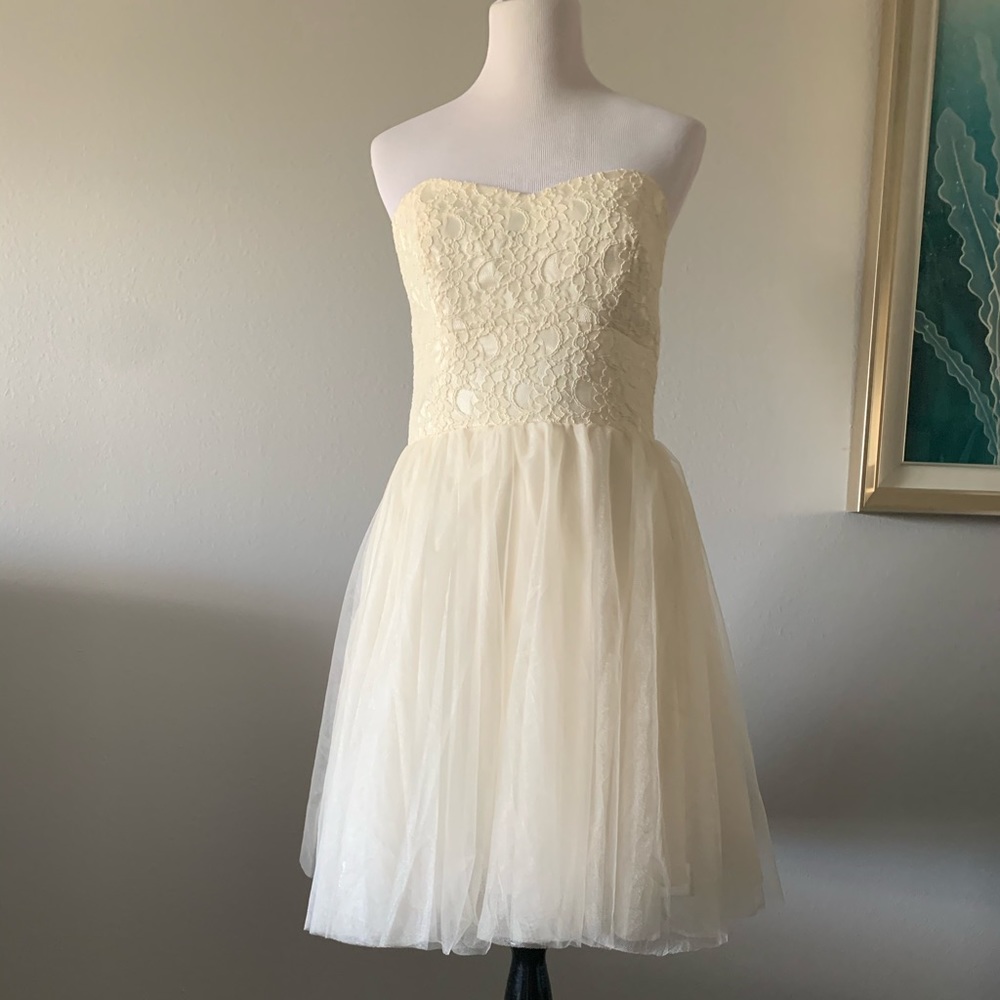 Gather and Gown Strapless Mini Ball Gown Size 14